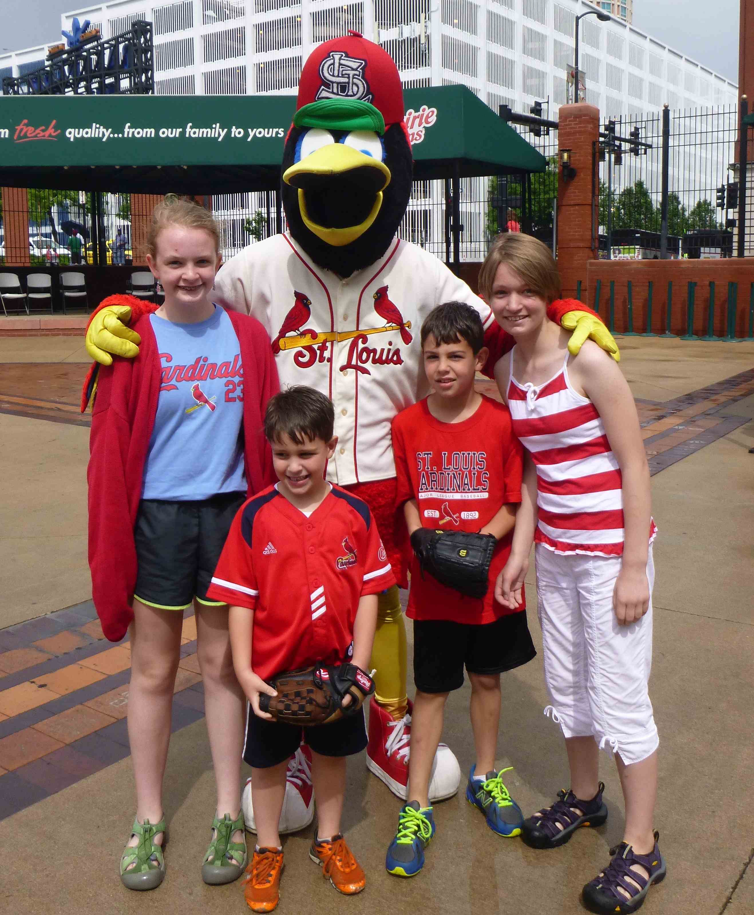 2015-05-16 Cousins with Fredbird at Cardinal game.jpg
